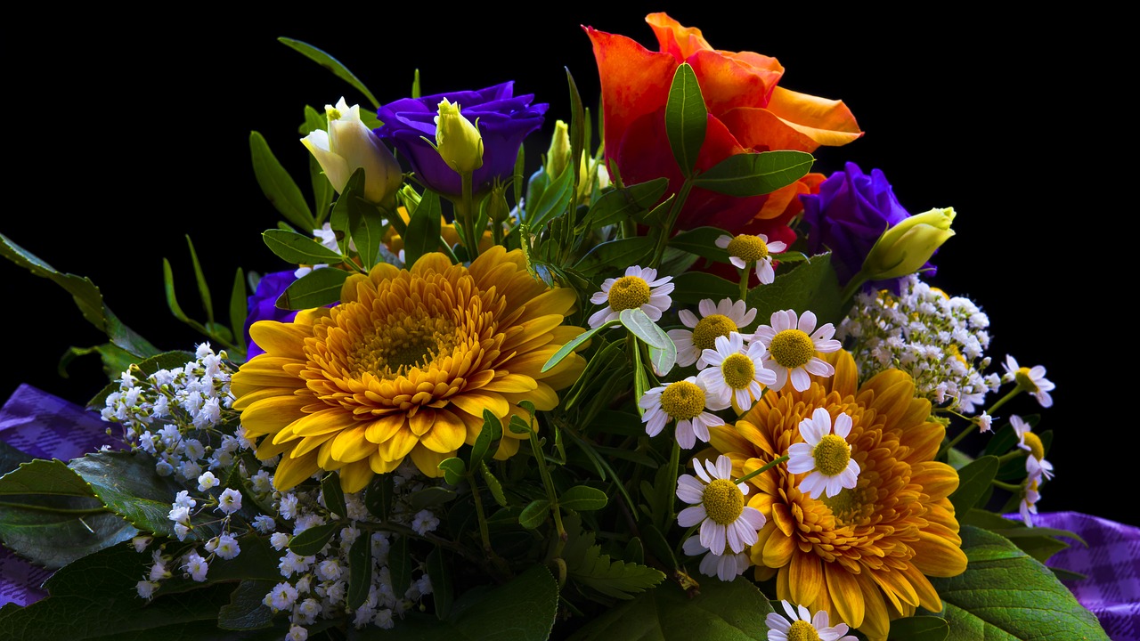 Kolorowe kwiaty na prezent